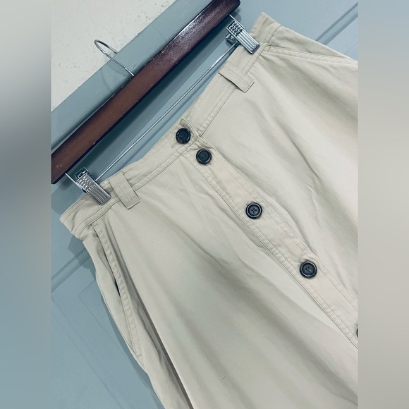 TravelSmith Vintage Skirt Womens 14p Petite Button Down Maxi Midi light brown - Picture 5 of 9